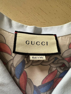 Gucci Men’s GG Print Short Sleeve Shirt Blue/Multi Size 48/M