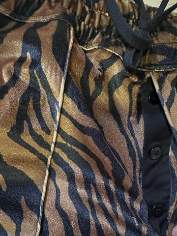 New $1590 TOM FORD Men  Drawstring Track Pants Black/Brown Size 54 Eu/38 Italy