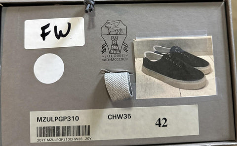 NIB $950 Brunello Cucinelli Men’s Suede Sneakers Shoes Black 9 US/42 Eu