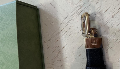 New Gucci Men Leather Reversible belt GG Buckle Black/Brown 115/46 715603