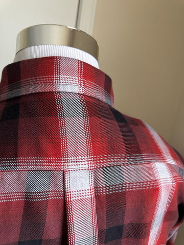 New $750 TOM FORD Men Shirt Red/Black Size 41/16 Italy