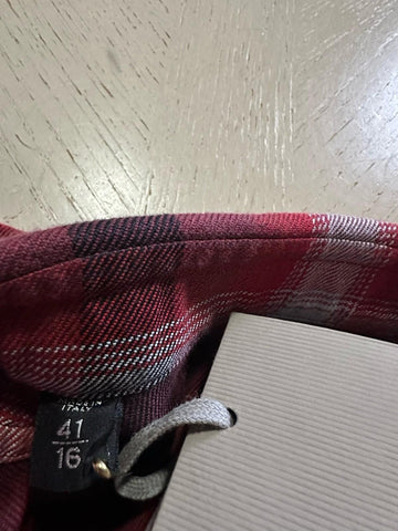 New $750 TOM FORD Men Shirt Red/Black Size 41/16 Italy