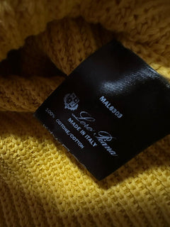 Loro Piana Women Rapallo Ribbed Top Blouse SUNNY YELLOW Size S New $1450
