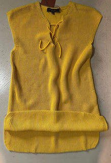 Loro Piana Women Rapallo Ribbed Top Blouse SUNNY YELLOW Size S New $1450
