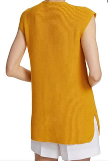 Loro Piana Women Rapallo Ribbed Top Blouse SUNNY YELLOW Size S New $1450