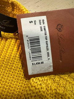 Loro Piana Women Rapallo Ribbed Top Blouse SUNNY YELLOW Size S New $1450