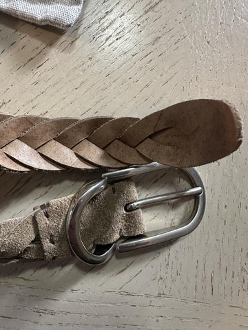 New $980 Brunello Cucinelli Men Suede Belt LT Brown 95/38 Italy