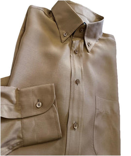 New $1280 TOM FORD Men Button Down Shirt camel / tan Size 43/17 Italy