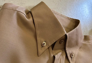 New $1280 TOM FORD Men Button Down Shirt camel / tan Size 43/17 Italy
