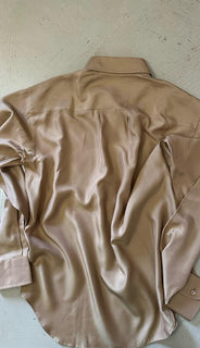 New $1280 TOM FORD Men Button Down Shirt camel / tan Size 43/17 Italy