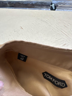 New $1280 TOM FORD Men Button Down Shirt camel / tan Size 43/17 Italy