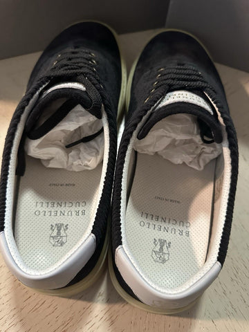 NIB $950 Brunello Cucinelli Men’s Suede Sneakers Shoes Black 8 US/41 Eu