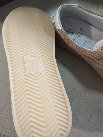 NIB $950 Brunello Cucinelli Men’s Suede Sneakers Shoes Beige 7 US/40 Eu