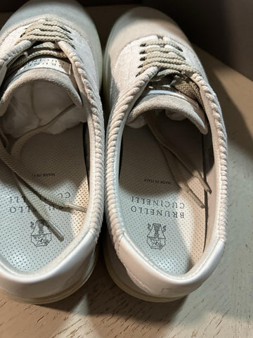 NIB $950 Brunello Cucinelli Men’s Suede Sneakers Shoes Ivory 9 US/42 Eu