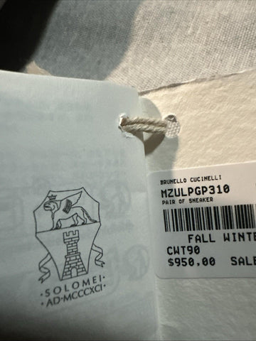 NIB $950 Brunello Cucinelli Men’s Suede Sneakers Shoes Ivory 7 US/40 Eu