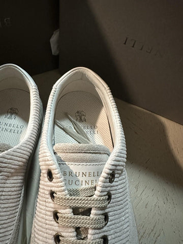 NIB $950 Brunello Cucinelli Men’s Suede Sneakers Shoes Ivory 7 US/40 Eu