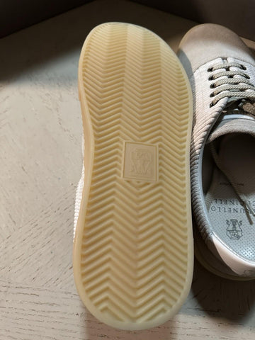 NIB $950 Brunello Cucinelli Men’s Suede Sneakers Shoes Ivory 7 US/40 Eu