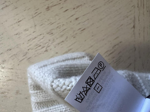 NWT Brunello Cucinelli Men Cashmere Beanie Hat Cream L Italy