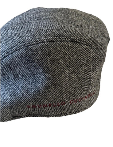 NWT Brunello Cucinelli Men Cucinelli Print Flat Cap Hat Gray Size M