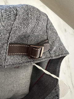 NWT Brunello Cucinelli Men Cucinelli Print Flat Cap Hat Gray Size M