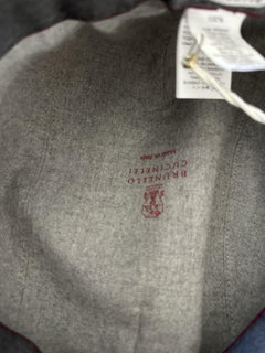 NWT Brunello Cucinelli Men Cucinelli Print Flat Cap Hat Gray Size M