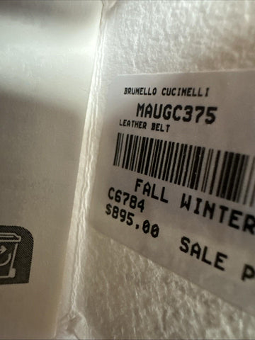 New Brunello Cucinelli Men Suede Buckle Silver Belt Brown 100/40 Italy