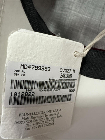 NWT Brunello Cucinelli Men Logo Print Baseball Cap Hat Off White Size M