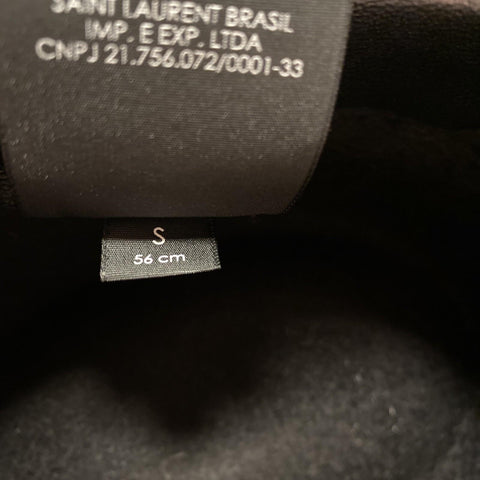 NWT $995 Saint Laurent Men Shaggy Felt Fedora Hat Black Size S Italy