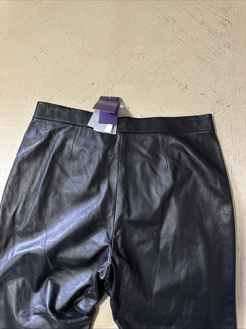 New $2490 Ralph Lauren Collection Women High-Waist Leather Pants Black 12 US
