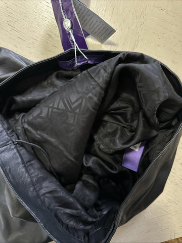 New $2490 Ralph Lauren Collection Women High-Waist Leather Pants Black 12 US