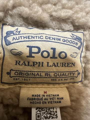 Polo Ralph Lauren Men Faux-Shearling-Lined Denim Jacket Blue Size M