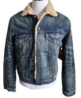 Polo Ralph Lauren Men Faux-Shearling-Lined Denim Jacket Blue Size M