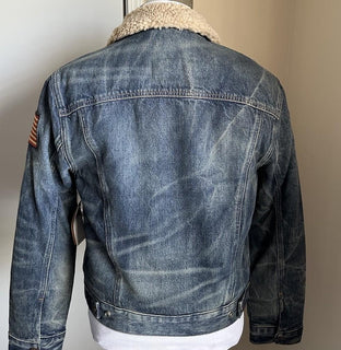 Polo Ralph Lauren Men Faux-Shearling-Lined Denim Jacket Blue Size M