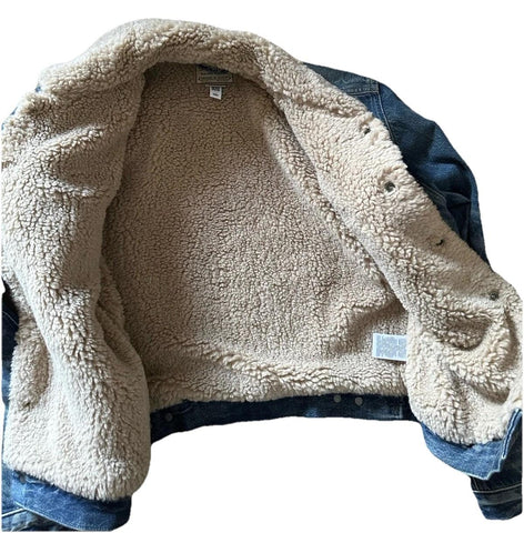 Polo Ralph Lauren Men Faux-Shearling-Lined Denim Jacket Blue Size M