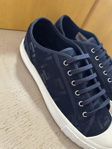 NIB $750 Fendi Men Tessuto FF Logo Lace-Up Sneakers Navy Size 12 US/11 UK Italy