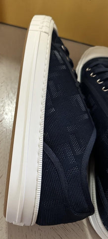 NIB $750 Fendi Men Tessuto FF Logo Lace-Up Sneakers Navy Size 12 US/11 UK Italy