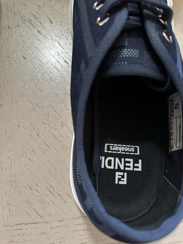 NIB $750 Fendi Men Tessuto FF Logo Lace-Up Sneakers Navy Size 12 US/11 UK Italy