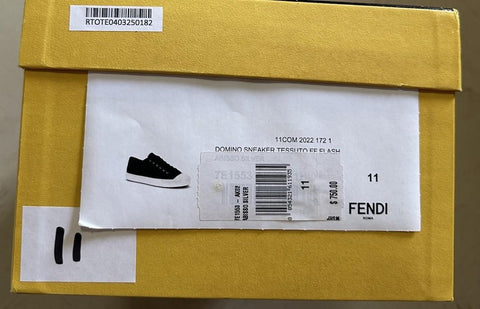 NIB $750 Fendi Men Tessuto FF Logo Lace-Up Sneakers Navy Size 12 US/11 UK Italy