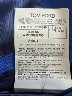 NWT $6950 TOM FORD Men Atticus Suit Royal Blue 44 US/54 Eu Italy