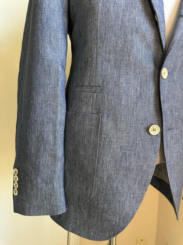 NWT $4995 BRUNELLO CUCINELLI Linen Classic-Fit Suit DENIM BLUE 42R US/52R Eu