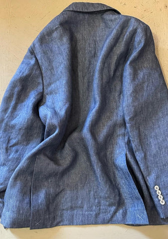 NWT $4995 BRUNELLO CUCINELLI Linen Classic-Fit Suit DENIM BLUE 42R US/52R Eu