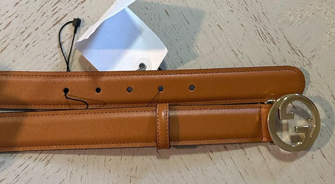 Gucci Women Leather GG Belt Brown Size 120/48 NIB 690557