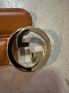 Gucci Women Leather GG Belt Brown Size 120/48 NIB 690557