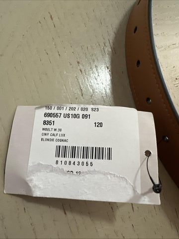 Gucci Women Leather GG Belt Brown Size 120/48 NIB 690557