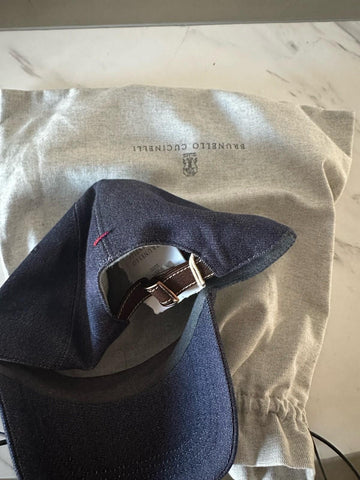 NWT Brunello Cucinelli Men Baseball Cap Hat Navy Size L
