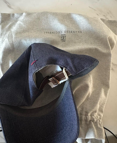 NWT Brunello Cucinelli Men Baseball Cap Hat Navy Size M