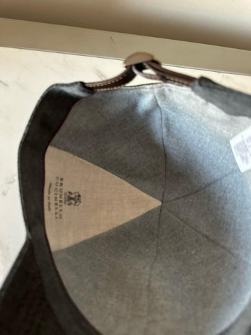 NWT Brunello Cucinelli Men Baseball Cap Hat Dark Gray Size M