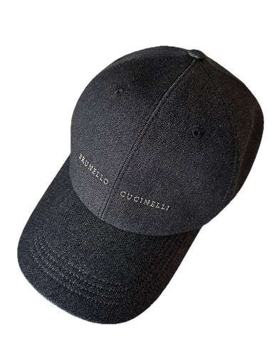 NWT Brunello Cucinelli Men Baseball Cap Hat Dark Gray Size L
