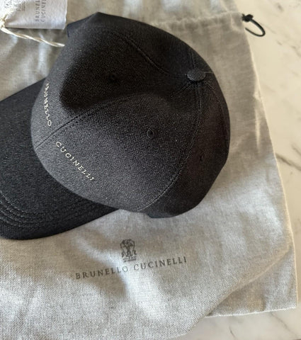 NWT Brunello Cucinelli Men Baseball Cap Hat Dark Gray Size L