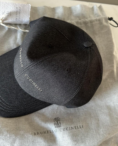 NWT Brunello Cucinelli Men Baseball Cap Hat Dark Gray Size L